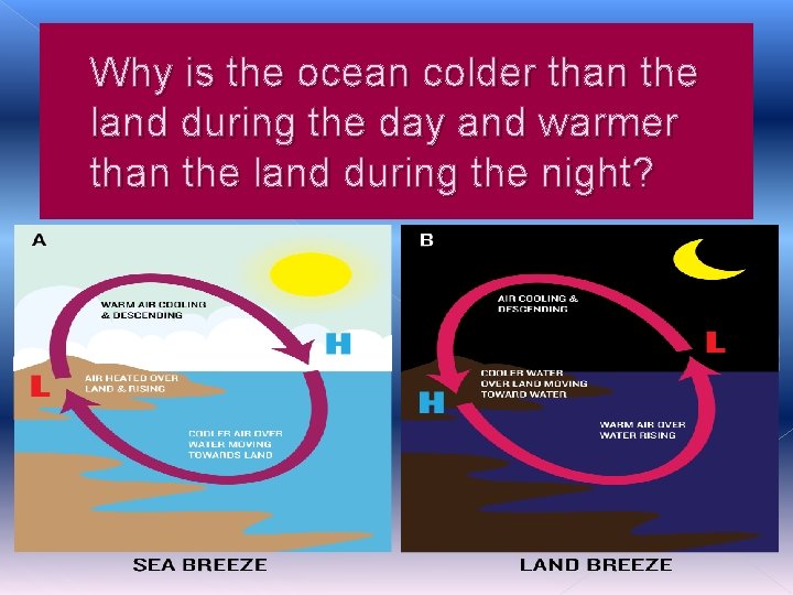 Why is the ocean colder than the land during the day and warmer than Why is the ocean colder than the land during the day and warmer than