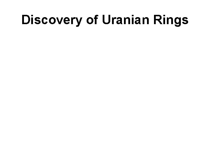 Discovery of Uranian Rings 