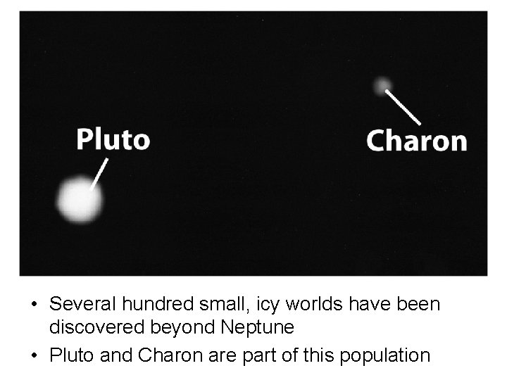  • Several hundred small, icy worlds have been discovered beyond Neptune • Pluto