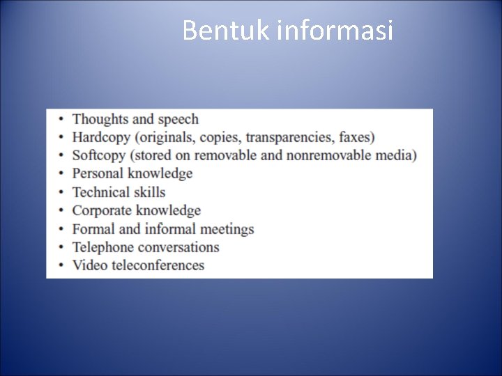Bentuk informasi 
