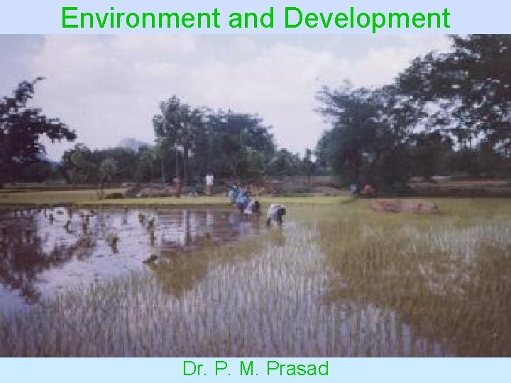 Environment and Development Dr. P. M. Prasad 