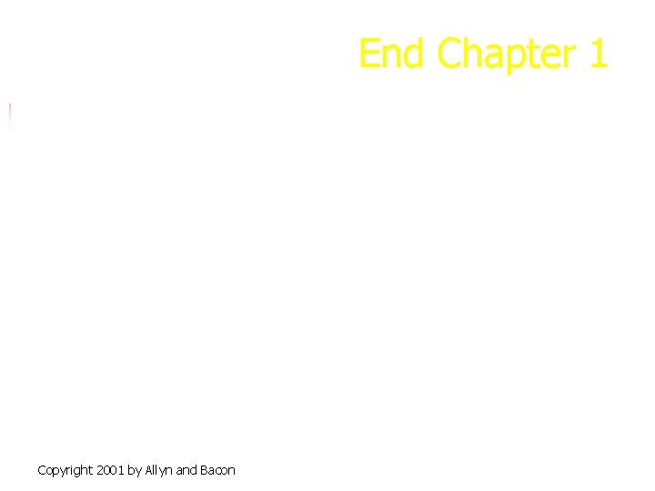 End Chapter 1 Copyright 2001 by Allyn and Bacon 