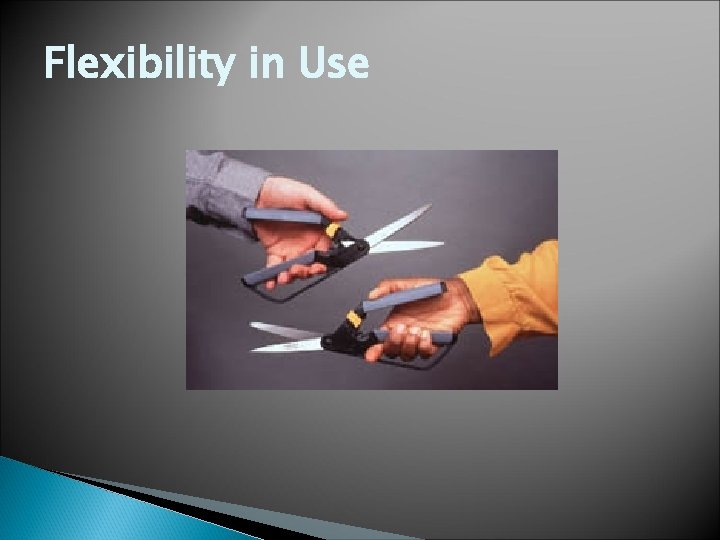 Flexibility in Use Flexibility in Use