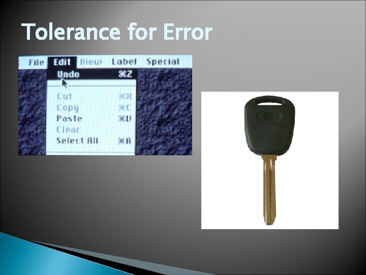 Tolerance for Error Tolerance for Error