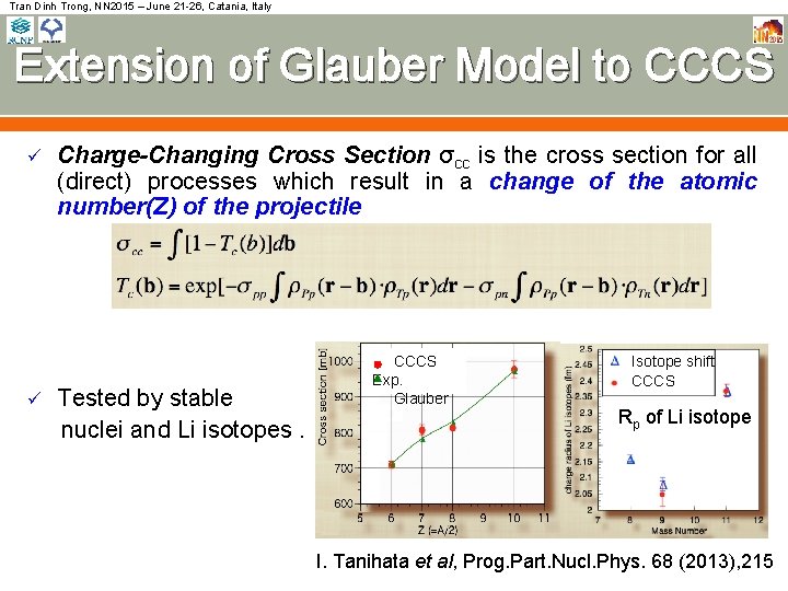 Tran Dinh Trong, NN 2015 – June 21 -26, Catania, Italy Extension of Glauber