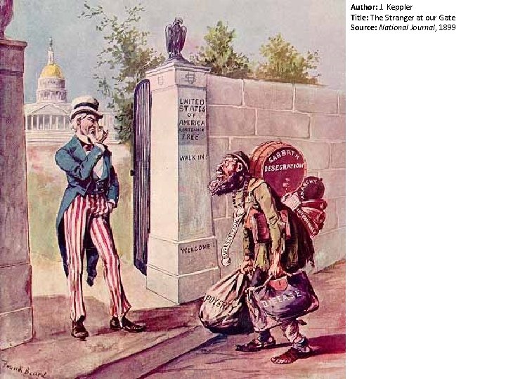 Author: J. Keppler Title: The Stranger at our Gate Source: National Journal, 1899 