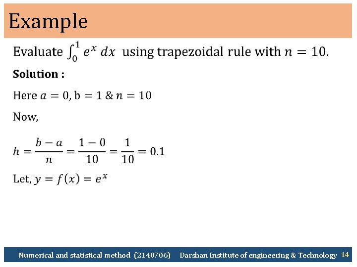 Example Numerical and statistical method (2140706) Darshan Institute of engineering & Technology 14 