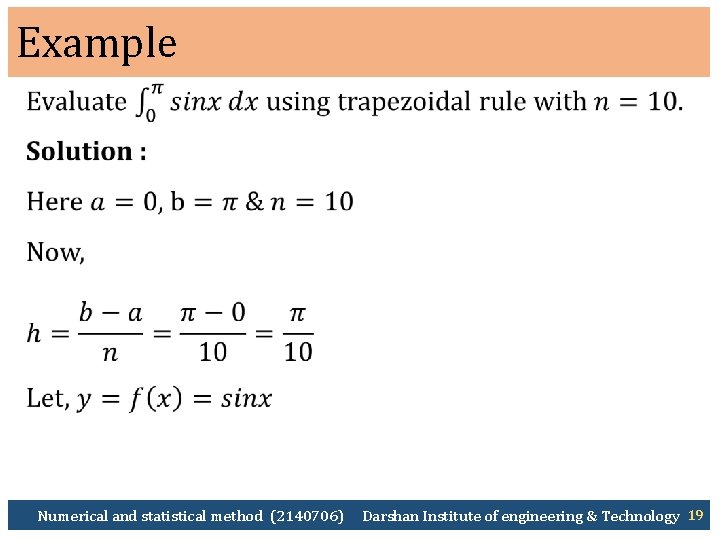 Example Numerical and statistical method (2140706) Darshan Institute of engineering & Technology 19 