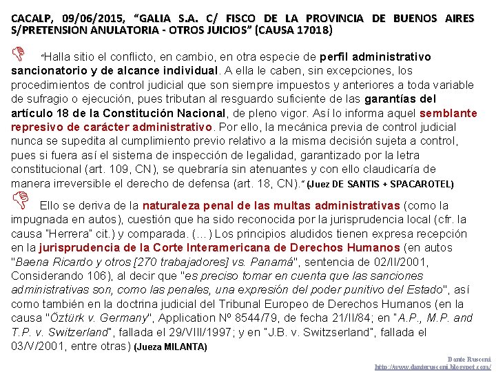 CACALP, 09/06/2015, “GALIA S. A. C/ FISCO DE LA PROVINCIA DE BUENOS AIRES S/PRETENSION