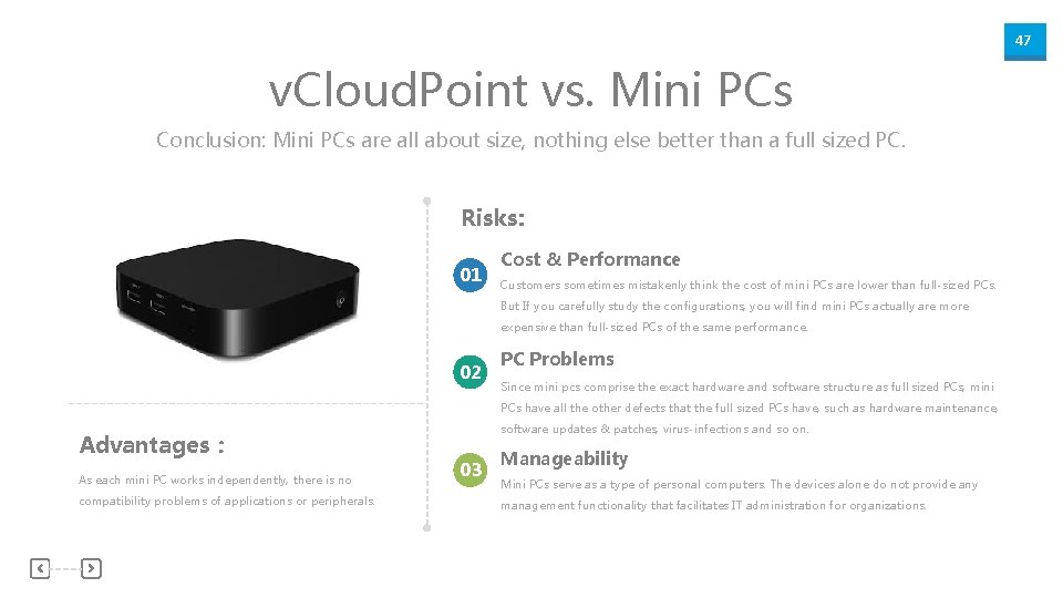 47 v. Cloud. Point vs. Mini PCs Conclusion: Mini PCs are all about size,