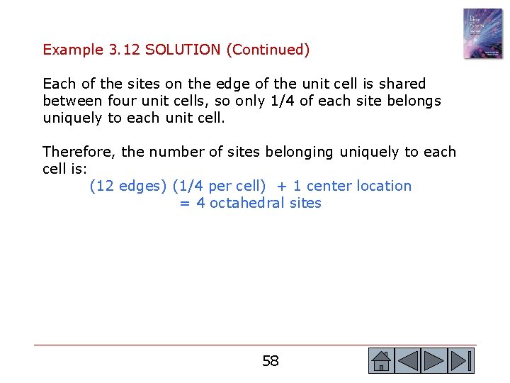 Example 3. 12 SOLUTION (Continued) Each of the sites on the edge of the