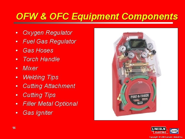 OFW & OFC Equipment Components • • • Oxygen Regulator Fuel Gas Regulator Gas