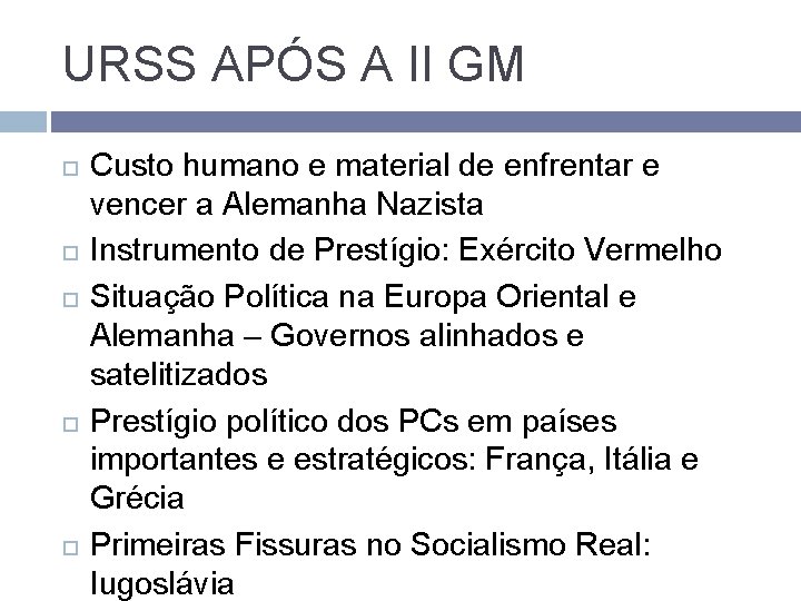 URSS APÓS A II GM Custo humano e material de enfrentar e vencer a URSS APÓS A II GM Custo humano e material de enfrentar e vencer a