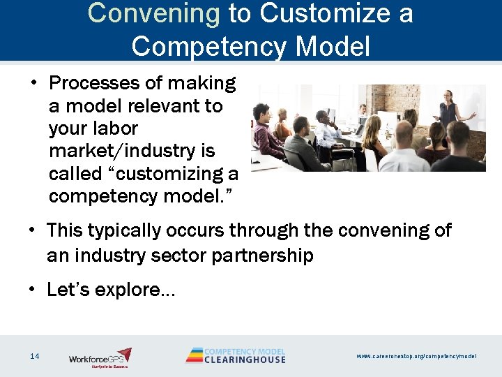 Convening to Customize a Competency Model • Processes of making a model relevant to