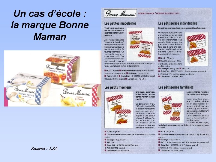 Un cas d’école : la marque Bonne Maman Source : LSA 