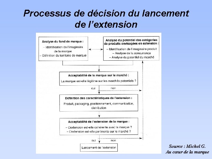 Processus de décision du lancement de l’extension Source : Michel G. Au cœur de