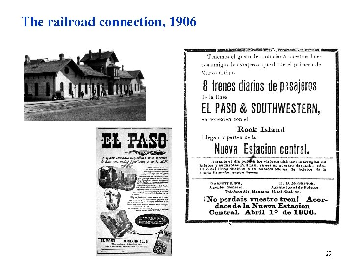 The railroad connection, 1906 29 