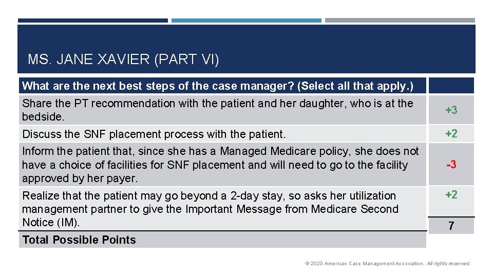 MS. JANE XAVIER (PART VI) What are the next best steps of the case
