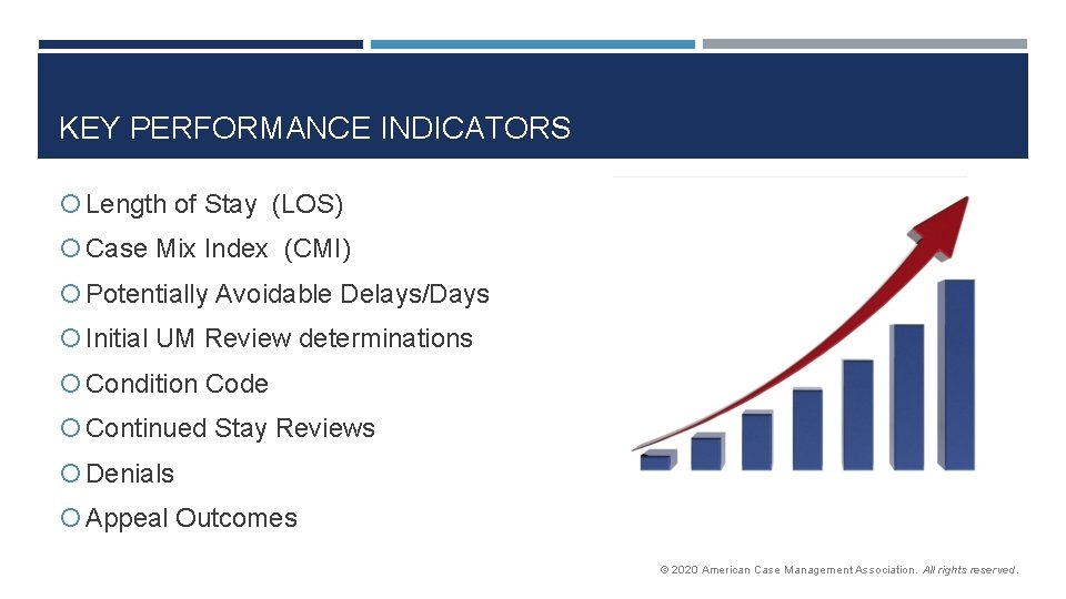 KEY PERFORMANCE INDICATORS Length of Stay (LOS) Case Mix Index (CMI) Potentially Avoidable Delays/Days