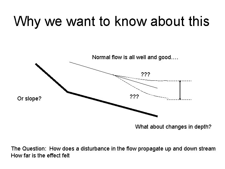 Why we want to know about this Normal flow is all well and good…. Why we want to know about this Normal flow is all well and good….