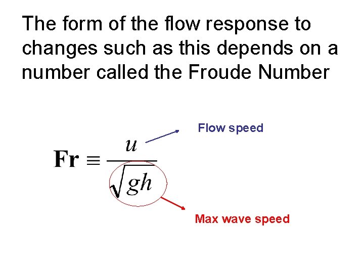The form of the flow response to changes such as this depends on a The form of the flow response to changes such as this depends on a