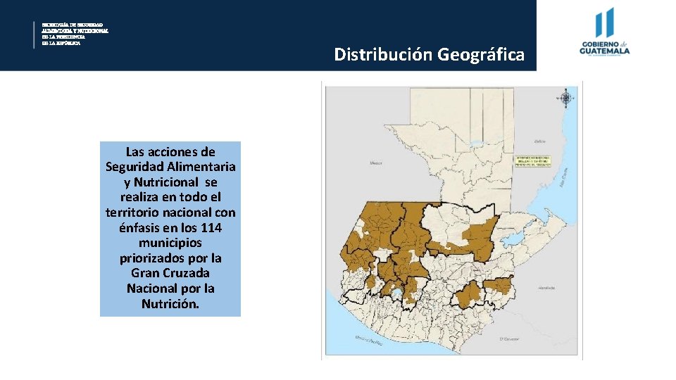 SECRETARÍA DE SEGURIDAD ALIMENTARIA Y NUTRICIONAL DE LA PRESIDENCIA DE LA REPÚBLICA Las acciones