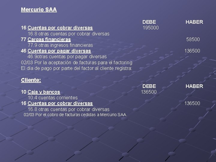 Mercurio SAA 16 Cuentas por cobrar diversas 16. 8 otras cuentas por cobrar diversas