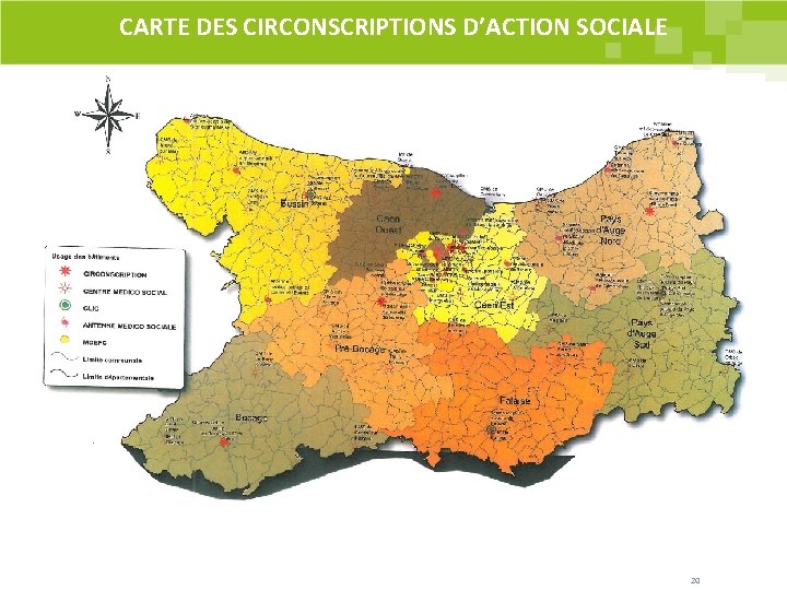 CARTE DES CIRCONSCRIPTIONS D’ACTION SOCIALE 20 CARTE DES CIRCONSCRIPTIONS D’ACTION SOCIALE 20