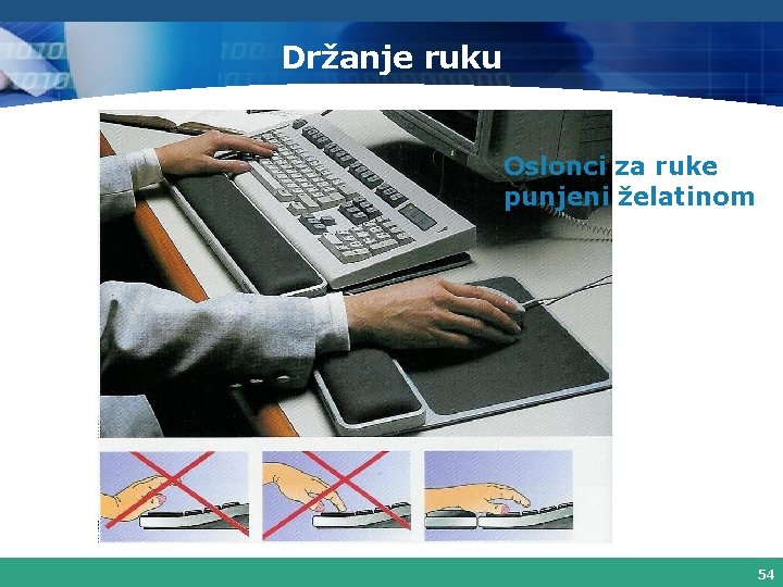 Držanje ruku Oslonci za ruke punjeni želatinom 54 