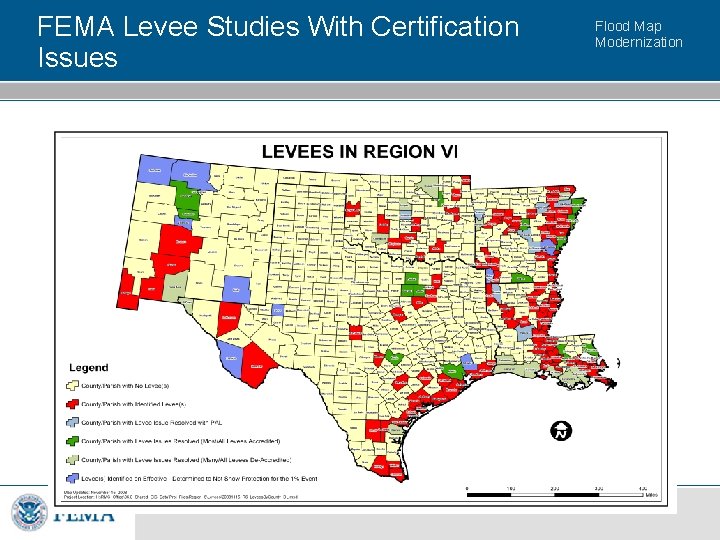 FEMA Levee Studies With Certification Issues Flood Map Modernization 