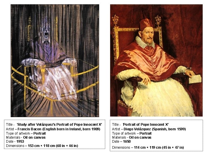 Title - ‘Study after Velázquez's Portrait of Pope Innocent X’ Artist – Francis Bacon