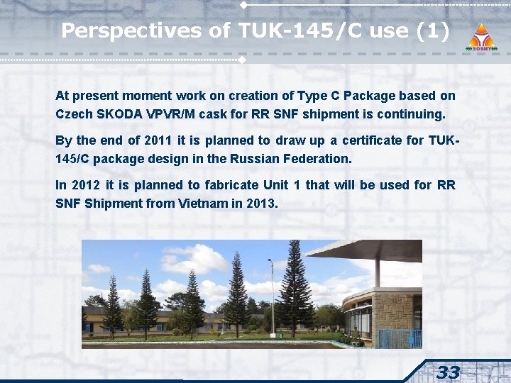 Perspectives of TUK-145/C use (1) At present moment work on creation of Type C