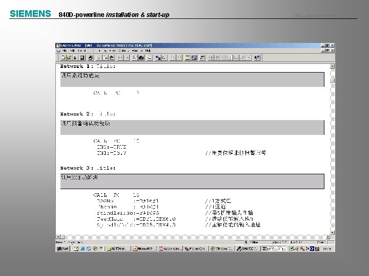 SIEMENS 840 D-powerline installation & start-up ob 1_alarm and mcp 