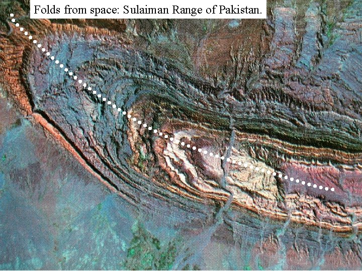 Folds from space: Sulaiman Range of Pakistan. 