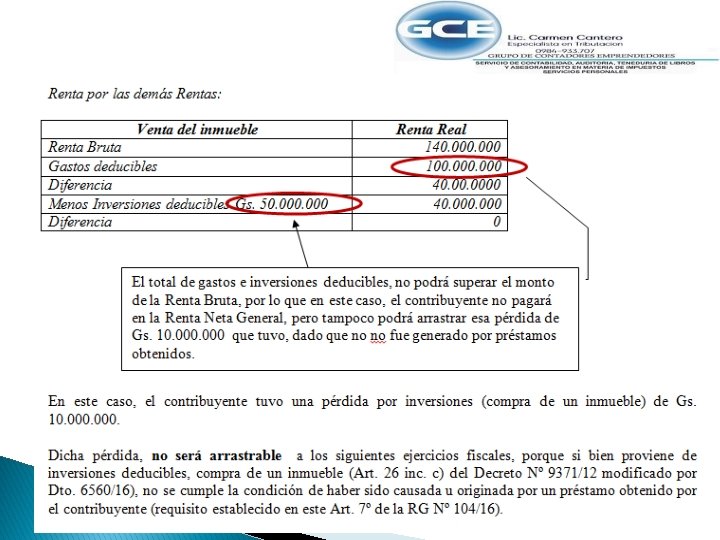 Compensación de pérdida Ejemplo práctico 2 