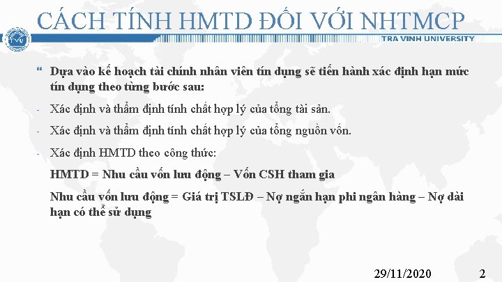 CÁCH TÍNH HMTD ĐỐI VỚI NHTMCP Dựa vào kế hoạch tài chính nhân viên