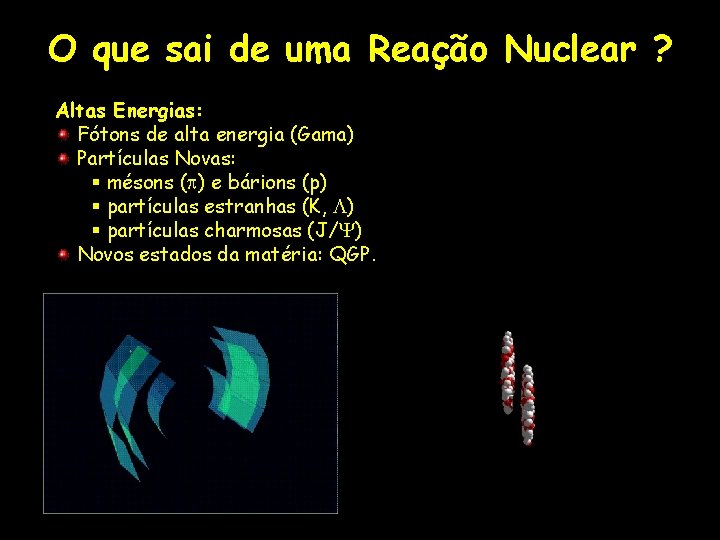 O que sai de uma Reação Nuclear ? Altas Energias: Fótons de alta energia