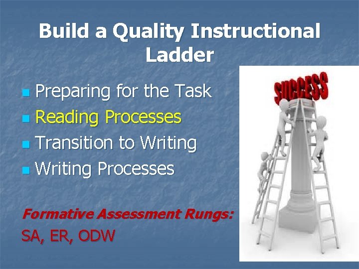 Build a Quality Instructional Ladder Preparing for the Task n Reading Processes n Transition Build a Quality Instructional Ladder Preparing for the Task n Reading Processes n Transition