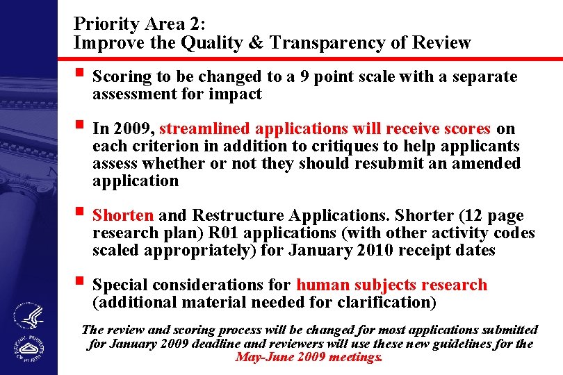 Priority Area 2: Improve the Quality & Transparency of Review Scoring to be changed