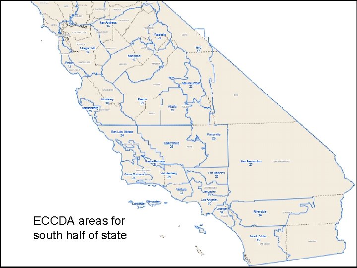 ECCDA areas for south half of state 