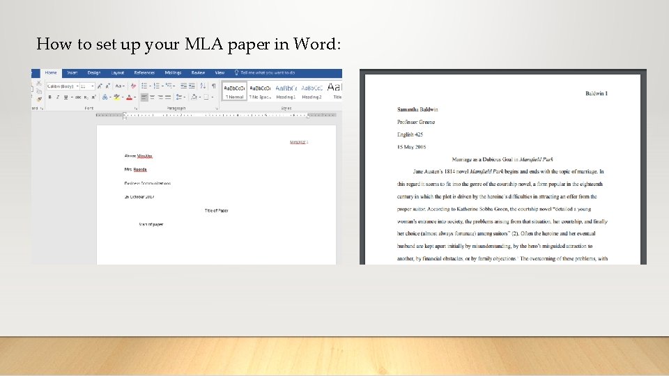 How to set up your MLA paper in Word: 