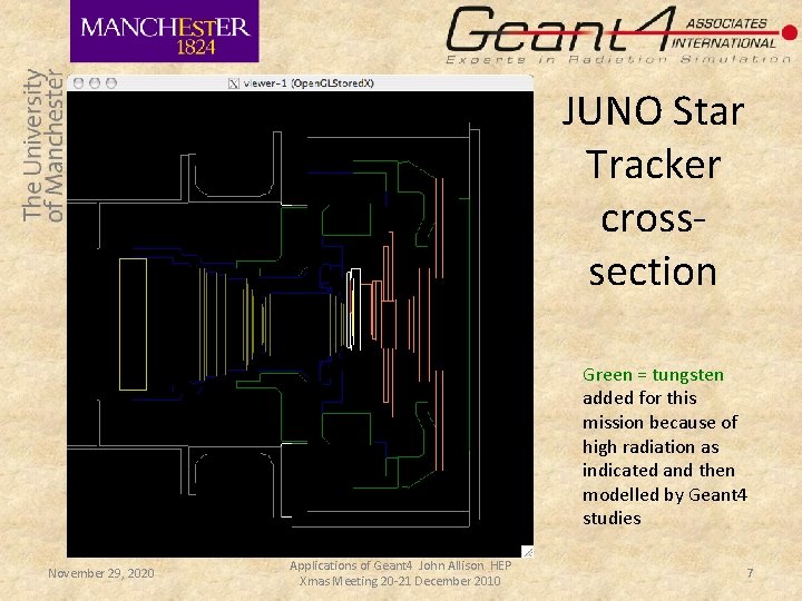 JUNO Star Tracker crosssection Green = tungsten added for this mission because of high JUNO Star Tracker crosssection Green = tungsten added for this mission because of high