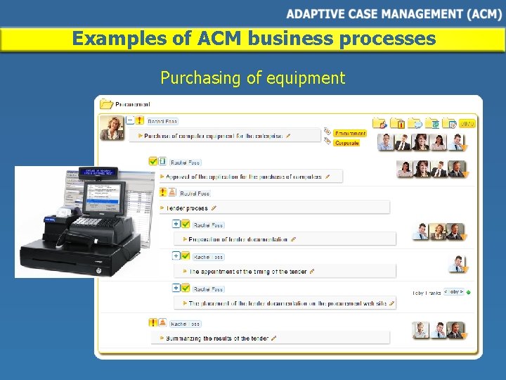 Examples of ACM business processes Purchasing of equipment 