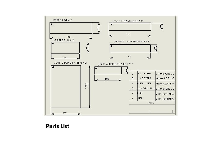 Parts List 