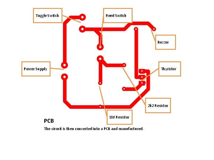 Toggle Switch Reed Switch Buzzer Power Supply Thyristor 2 k 2 Resistor PCB 1
