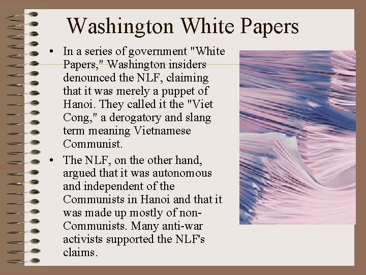 Washington White Papers • In a series of government "White Papers, " Washington insiders Washington White Papers • In a series of government "White Papers, " Washington insiders