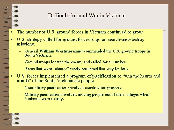 Difficult Ground War in Vietnam • The number of U. S. ground forces in Difficult Ground War in Vietnam • The number of U. S. ground forces in