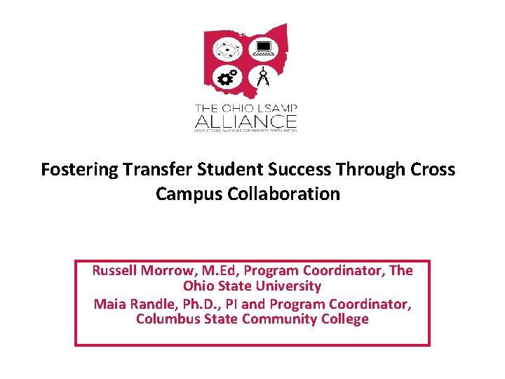 Fostering Transfer Student Success Through Cross Campus Collaboration Russell Morrow, M. Ed, Program Coordinator,