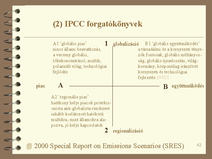 (2) IPCC forgatókönyvek A 1 ‘globális piac’ 1 nincs állami beavatkozás, a verseny globális, (2) IPCC forgatókönyvek A 1 ‘globális piac’ 1 nincs állami beavatkozás, a verseny globális,