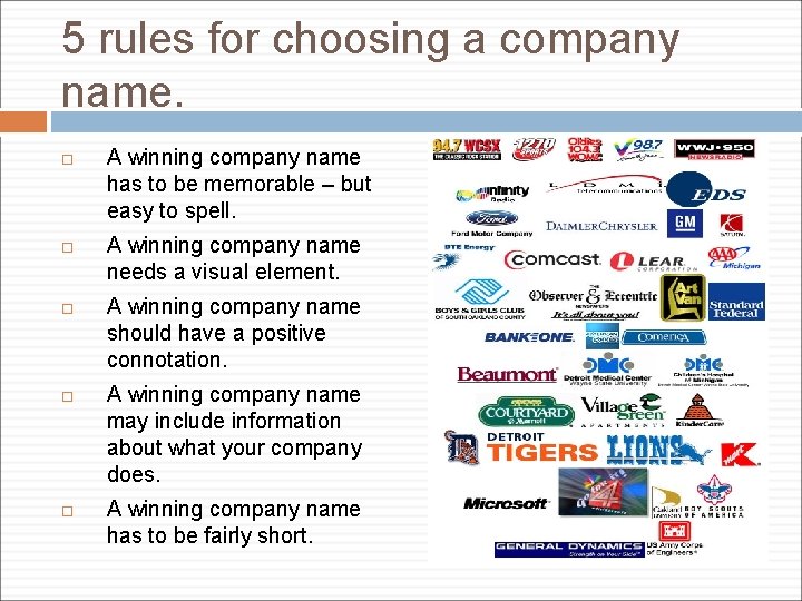 5 rules for choosing a company name. A winning company name has to be